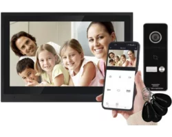 Wideodomofon 10" głośnomówiący Smart HD z kamerą natynkową szerokokątna z czytnikiem RFID RM-T402HD BLACK/RC-411HD-C - zdjęcie