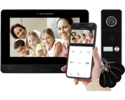 Wideodomofon 7" głośnomówiący Smart HD z kamerą natynkową szerokokątna z czytnikiem RFID RM-T471HD BLACK/RC-411HD-C - zdjęcie