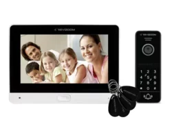 Wideodomofon 7" głośnomówiący Smart HD z kamerą natynkową szerokokątna z klawiaturą numeryczną i czytnikiem RFID RM-T471HD WHITE/RC-411HD-CK  - zdjęcie