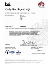 Certyfikat ISO 14001:2015 - zdjęcie