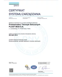 Certyfikat Jakości DIN ISO 9001:2015 - zdjęcie