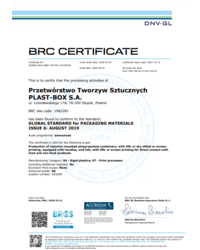 Certyfikat BRC - zdjęcie