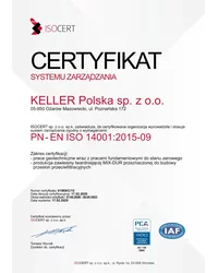 Certyfikat PN- EN ISO 14001:2015-09 (2020) - zdjęcie