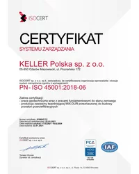 Certyfikat PN-ISP 45001:2018-06 (2021) - zdjęcie