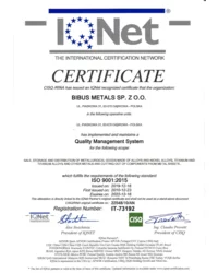 Certyfikat IQNet - ISO 9001:2015 (2019) - zdjęcie