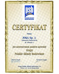 Certyfikat PSB - zdjęcie