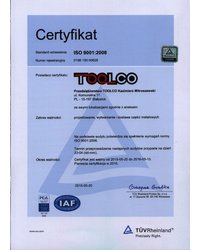 Certyfikat ISO 9001:2008 (2015) - zdjęcie