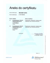 Aneks do certyfikatu ISO 9001:2015 (2019) - zdjęcie