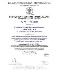 Certyfikat WSK (2013) - zdjęcie