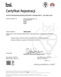Certyfikat ISO 45001:2018 (2020) - zdjęcie