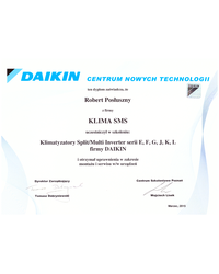 Certyfikat Daikin - zdjęcie