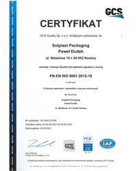 Certyfikat ISO PN-EN 9001:2009 (2021) - zdjęcie