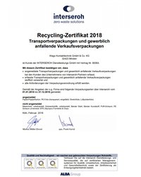 Certyfikat Interseroh 2018 - zdjęcie