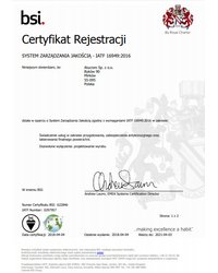 Certyfikat IATF 16949:2016 - zdjęcie