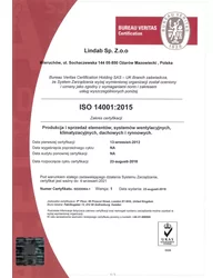 Certyfikat ISO 14001:2015 (2018) - zdjęcie