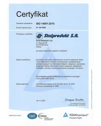 Certyfikat ISO 14001:2015 (2020) - zdjęcie