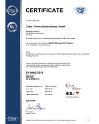 Certyfikat EN 9100:2018 (2021) - zdjęcie