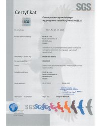 Certyfikat SGS - zdjęcie