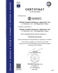 Certyfikat PN-EN ISO 3834-2:2021 - zdjęcie