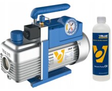 Pompa próżniowa 51 l/min, dwustopniowa z zaworem i wakuometrem V-i220Y R32 – VALUE - zdjęcie