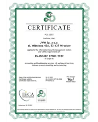 Certyfikat PN-ISO/IEC 27001:2022 (2023) - zdjęcie