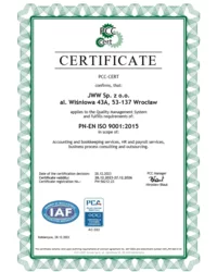Certyfikat PN-EN ISO 9001:2015 (2023) - zdjęcie