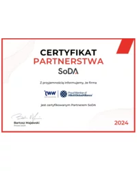 Certyfikat Partnerstwa SoDA 2024 - zdjęcie