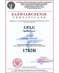 ZAŚWIADCZENIE: Natowski Kod Podmiotu Gospodarki Narodowej (2009) - zdjęcie