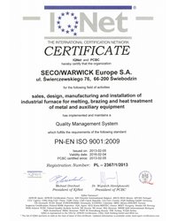 Certyfikat IQNet - zdjęcie