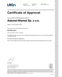 Certyfikat ISO 9001:2015 EN (ważny do 2026-02-27) - zdjęcie