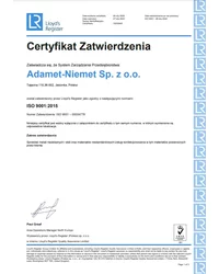 Certyfikat ISO 9001:2015 PL (ważny 2023-02-27) - zdjęcie