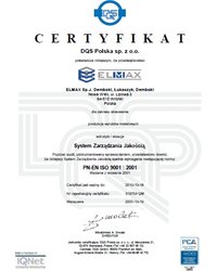 Certyfikat PN-EN ISO 9001:2001 (2007) - zdjęcie