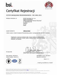 Certyfikat ISO 14001:2004 - zdjęcie