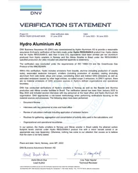 Certyfikat Hydro Aluminium AS - zdjęcie