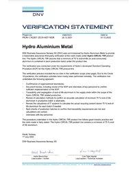 Certyfikat Hydro Aluminium Metal  - zdjęcie