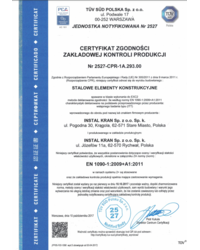 Certyfikat zgodności zakładowej kontroli produkcji - zdjęcie