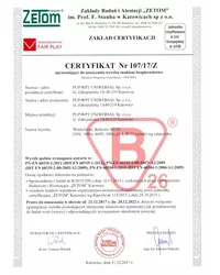 Certyfikat uprawniający do oznaczenia wyrobu znakiem bezpieczeństwa (2017) - zdjęcie