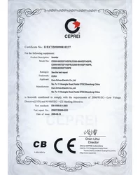 Certyfikat LVD/CE - Zasilanie 1f~230V, moc od 0,25kW do 2,20kW (2009) - zdjęcie