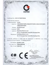 Certyfikat LVD/CE - Zasilanie 3f~400V, moc od 5,50kW do 15,0kW (2009) - zdjęcie