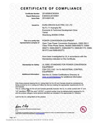 Certyfikat UL 508C (2014) - zdjęcie