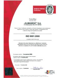 Certyfikat ISO 9001:2000 (2009) - zdjęcie