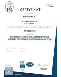 Certyfikat ISO 9001:2015 (2021) - zdjęcie