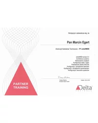 Certyfikat Delta Controls 2016 - Szkolenie Techniczne P1 enteliWEB (Marcin Egert) - zdjęcie