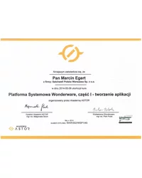 Certyfikat - Platforma Systemowa Wonderware 2014 - zdjęcie