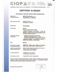 Certyfikat 482/2001 - zdjęcie