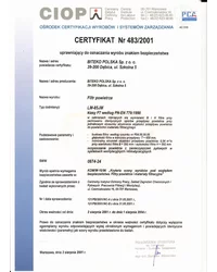 Certyfikat 483/2001 - zdjęcie
