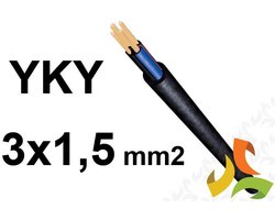 Kabel YKY 3x1,5 mm2 ziemny 0,6/1kV miedziany - zdjęcie