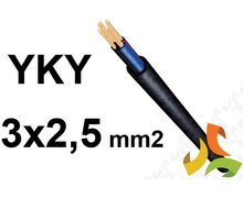 Kabel YKY 3x2,5 mm2 ziemny 0,6/1kV miedziany - zdjęcie