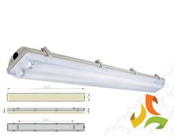 Lampa przemysłowa hermetyczna 2x36W - oprawa hermetyczna HELIOS 236 - zdjęcie