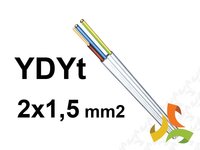 Przewód YDYt 2x1,5mm2 (TYNKOWY) / 100mb - zdjęcie